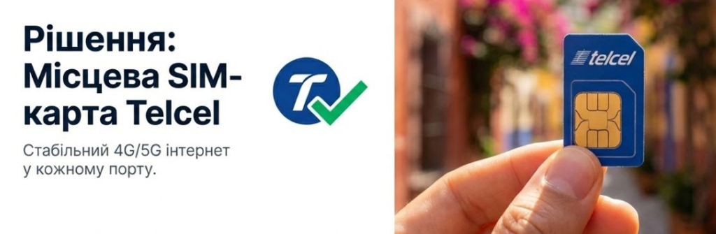 Local Telcel SIM card offering stable 4G/5G internet connectivity in every port for seamless communication.