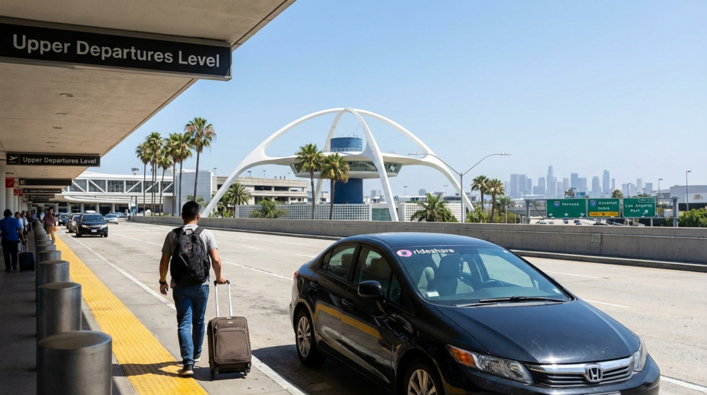 Rideshare Pickup at Los Angeles Airport