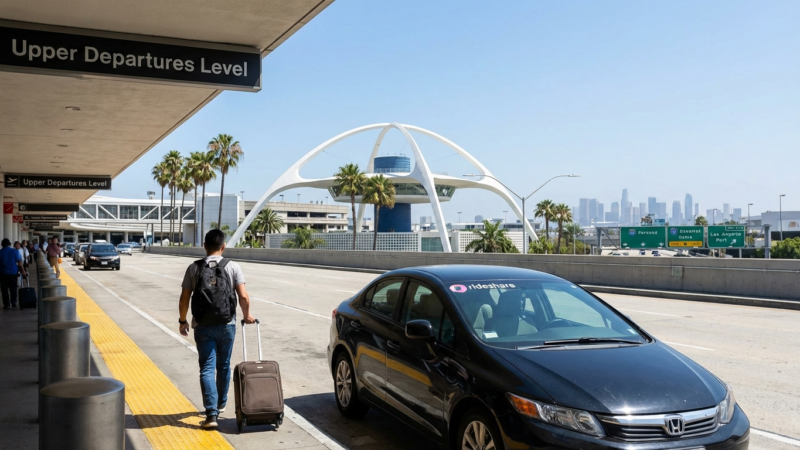 Rideshare Pickup at Los Angeles Airport